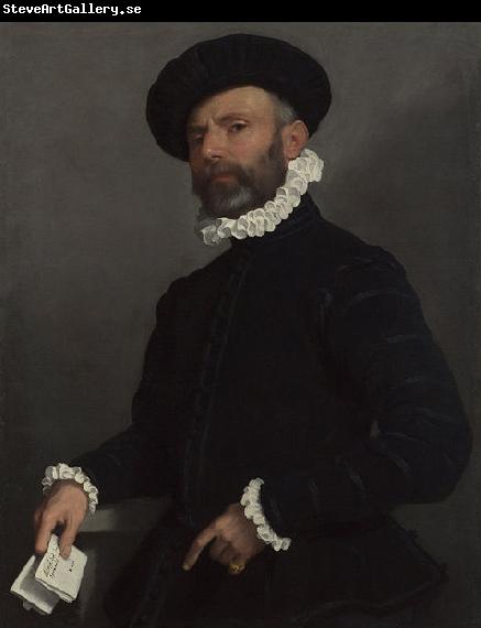 Giovanni Battista Moroni Portrait of a Man holding a Letter